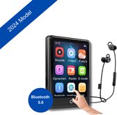 Ruizu - MP3/MP4 Speler met Touchscreen, Bluetooth 5.0 en 32gb intern geheugen - Incl. Oordopjes en siliconen case - Pedometer - Voice recorder - FM Radio - Zwart