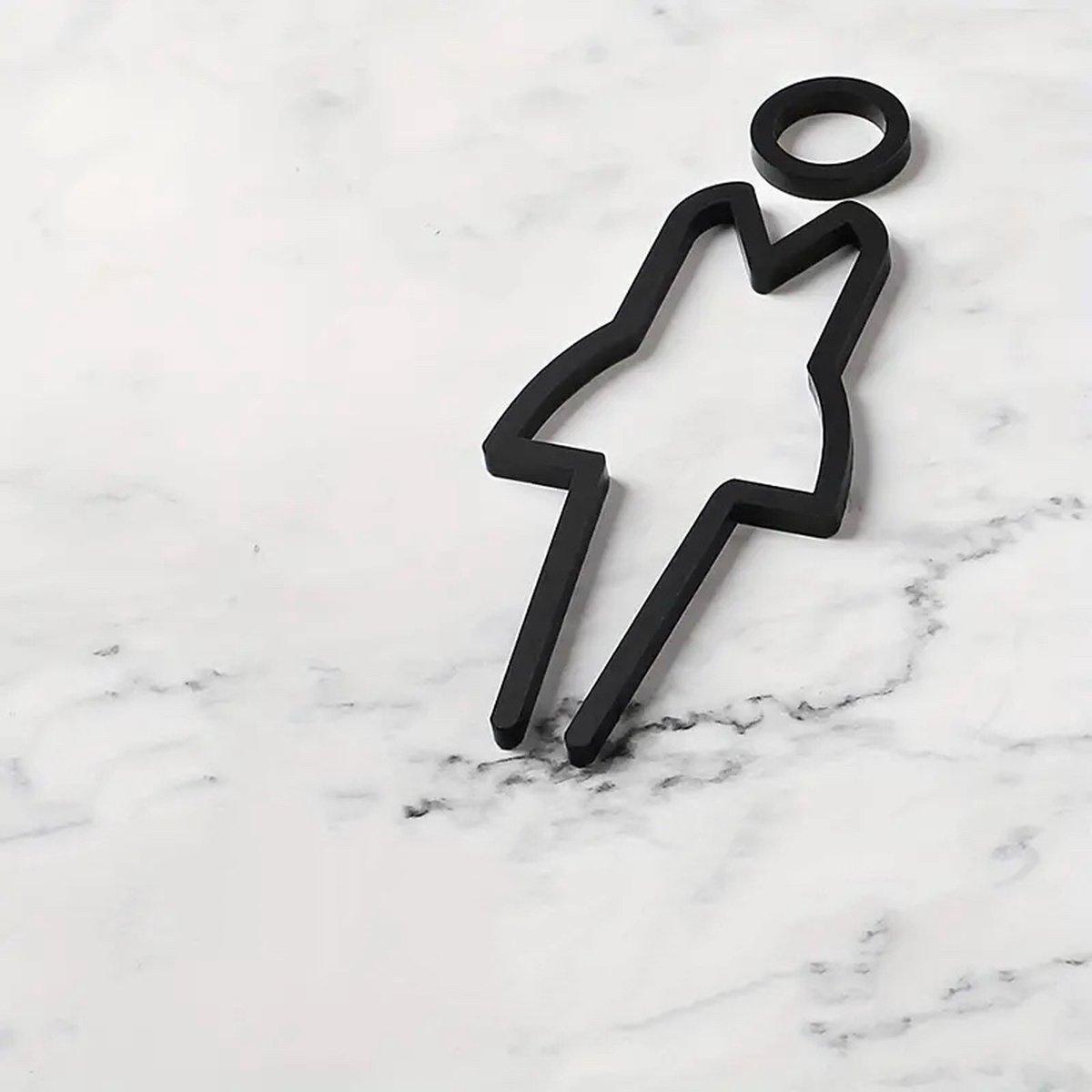 Deurbordje Kleedkamer of toilet - VROUW 3D - Hoogwaardig Acryl bord - Zelfklevend - Pictogram - Deurbord - Toilet - Dames kleedkamer of toilet
