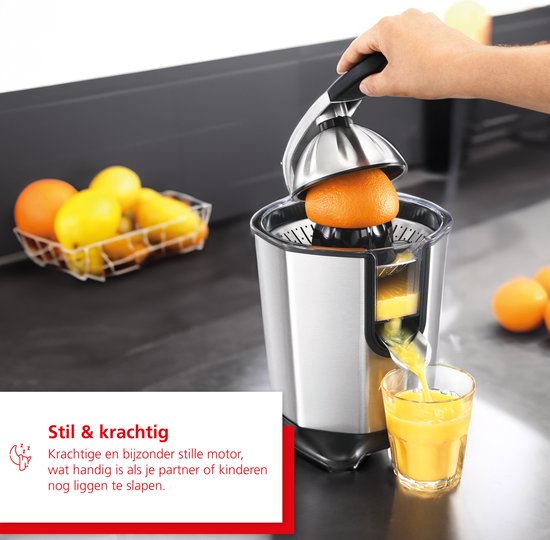 Solis Citrus Juicer 8453 Citruspers - Sinaasappelpers Elektrisch - Citroenpers Electrisch - 160 Watt - RVS Zilver