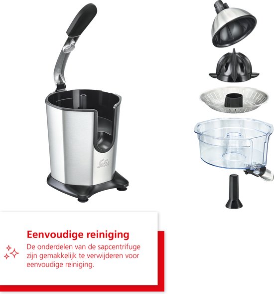 Solis Citrus Juicer 8453 Citruspers - Sinaasappelpers Elektrisch - Citroenpers Electrisch - 160 Watt - RVS Zilver