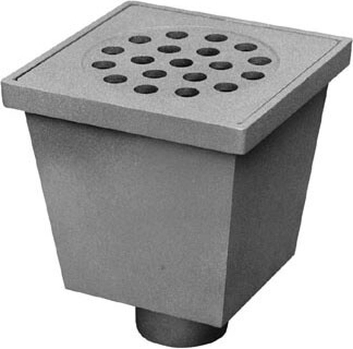 aluminium vloerput m. RVS rooster