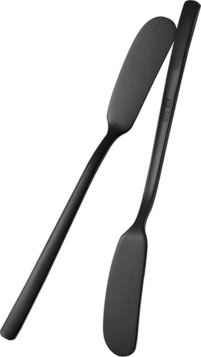 Doodadeals Smeermessen – Smeermessenset – Botermesjes – Kaasmesjes – Smeer Mesjes – Zwart – 2 Stuks