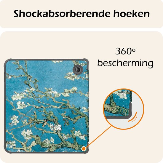 Hoesje Geschikt voor Kobo Libra Colour Hoes Book Case - Hoes Geschikt voor Kobo Libra Colour Hoesje Book Cover Met Screenprotector - Bloesem van Nillkin — afbeelding 5