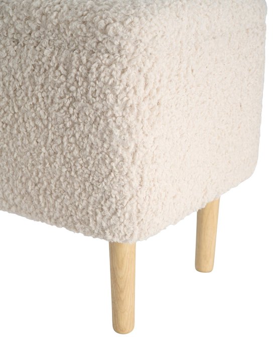 Banc nounours avec rangement Lisomme Sem - L78 x P39 x H46 cm - Blanc cassé