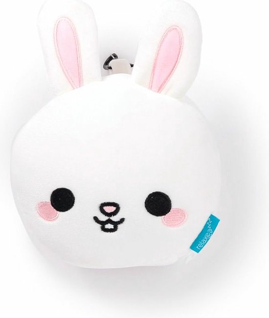 Relaxeazzz Frances le lapin peluche/oreiller de voyage/masque de sommeil - ensemble 2 en 1 - pour enfants - dans l'avion ou la voiture