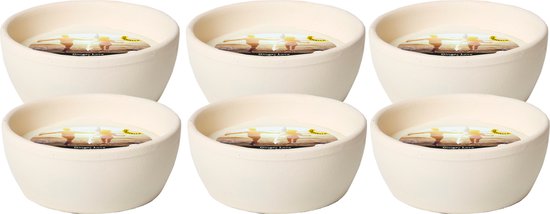 Spaas Buitenkaars Citronella - Ginger Love - Terracottaschaal Ø11cm - circa 13u - 6 kaarsen