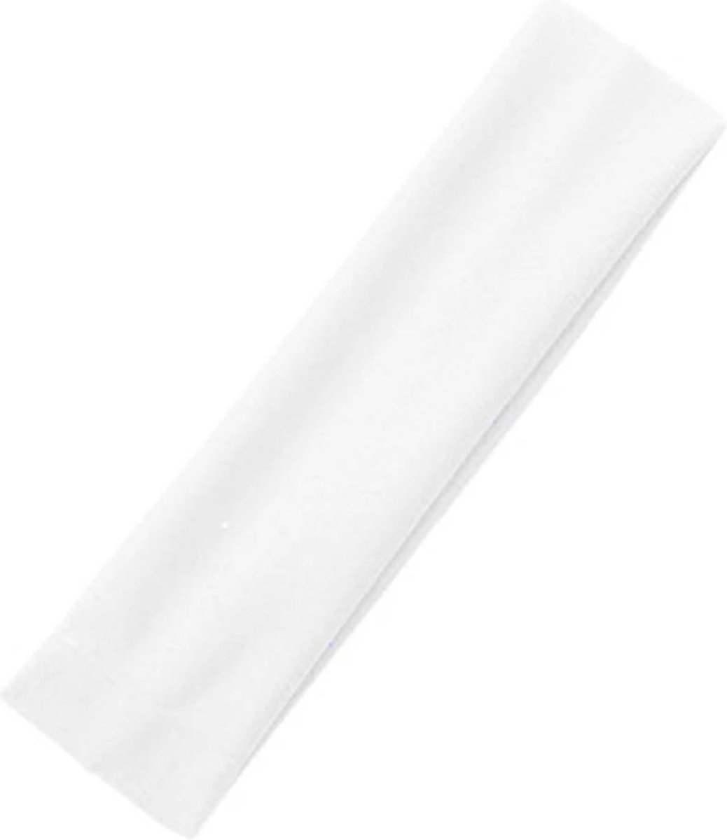 Haas& Haas® Witte Hoofd Zweetband - Hoofdband voor Dames en Heren Wit - Zweetband Hoofd - Hoofdband Sport - Hoofdband Sport - Witte Haarband Man/ Vrouw - Haarbanden - EK Nederland - EK Hoofdband - Wit