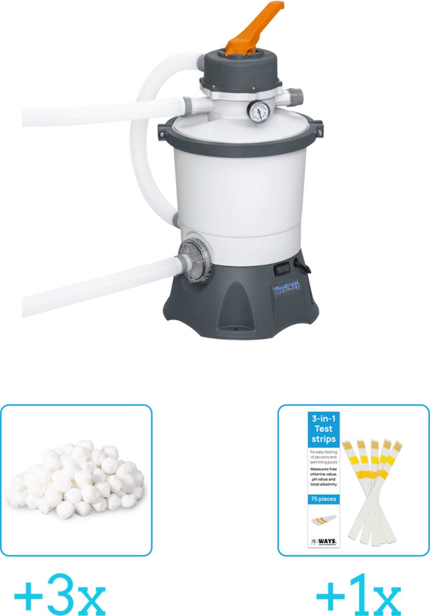 Bol.com Bestway - Zandfilterpomp 58515 - 3.028 liter per uur inclusief Intex Filterbollen - Geschikt voor zandfilterpomp - 29045... aanbieding