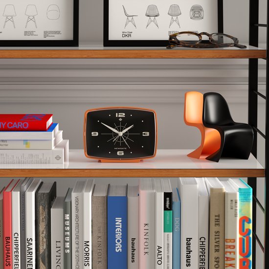 Newgate® Brooklyn wekker | Rechthoekig retroontwerp | Citrusgeel | Ideaal voor bedkant, bureau, plank en schouw | Retro slaapkamer- en kantooraccessoire uit het midden van de vorige eeuw