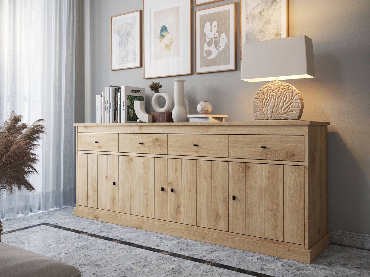 Favorie - Balencia lichte eik- dressoir 225cm 4 deuren
