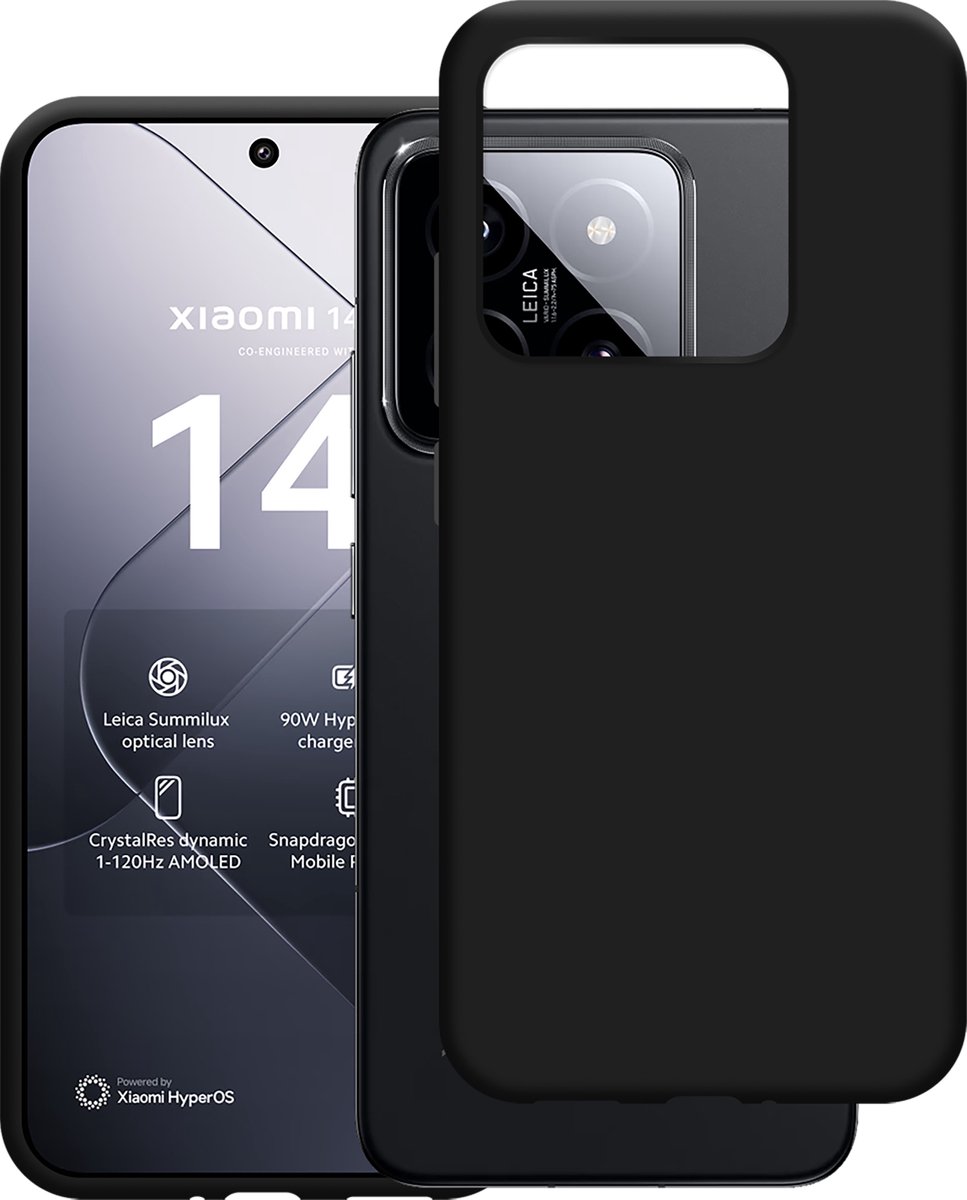 Cazy hoesje geschikt voor Xiaomi 14 Hoesje Siliconen - Flexibele Case - Zwart