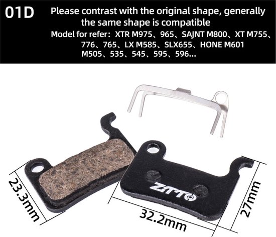 2 stuks MTB Semi Metallic BIke Brake Pads Quiet Ceramic For Bicycle Disc Brake bol