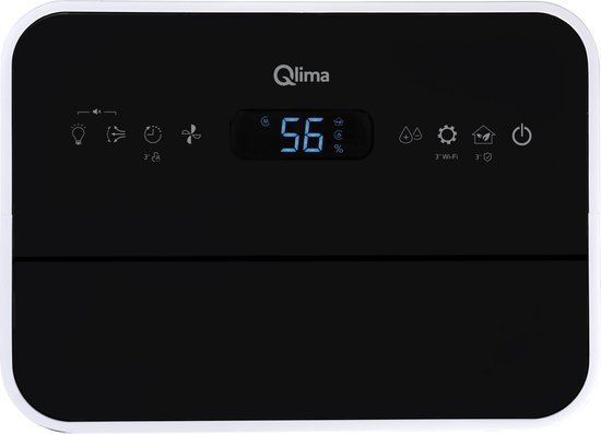 Qlima D 825 PA Smart - Luchtontvochtiger - 25 L/dag - Ingebouwde afvoerpomp - Timerfunctie - Geschikt voor woonkamer, slaapkamer, badkamer en babykamer