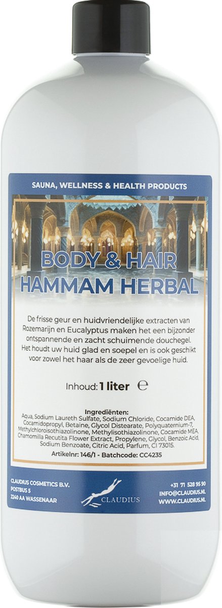 Goedkoopste Body & Hair Hammam Herbal 1 liter - 2 in 1 voor lichaam en haar.