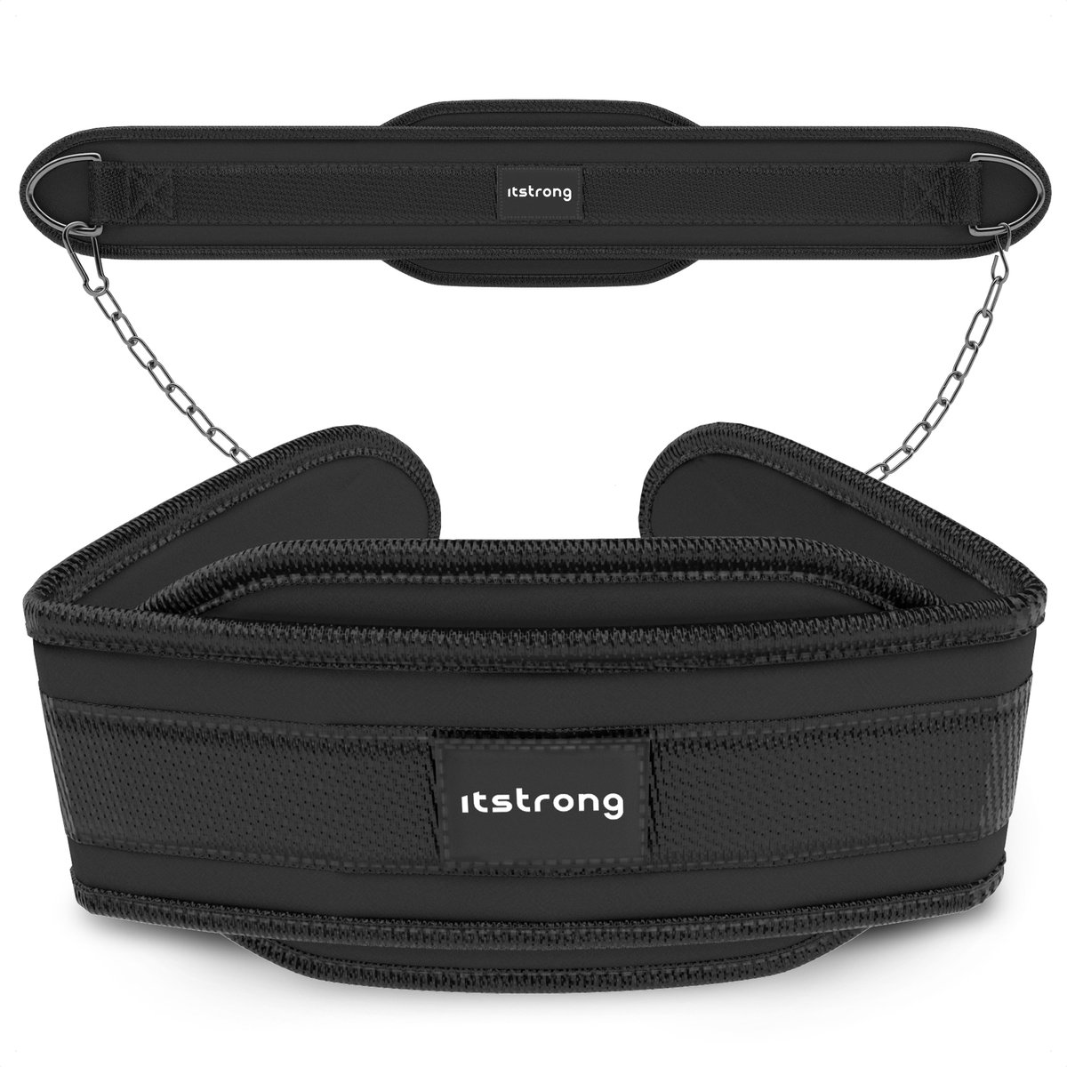 Itstrong Dip Belt - Pull Up Gewicht Riem - Dip Gordel met Ketting - Fitness Accessoires - Zwart