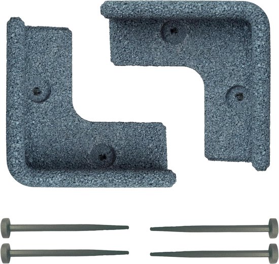 FlexiBorder Kit 5 Piquets Noirs + 2 Connecteurs - Goupilles De Rechange Bordure Pelouse Jardin