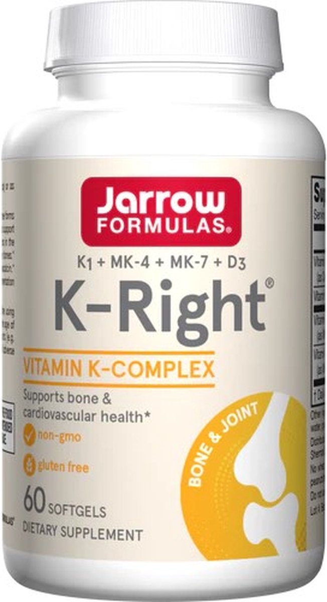 Goedkoopste D K - K-Right 60 softgels - K1 MK-4 MK-7 D3 - geoptimaliseerd vitamine K-complex | Jarrow Formulas