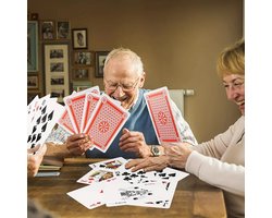 MGM Trading - Enorme Speelkaarten, Groot Pokerspel, Overmaats Kaartspel, 4X Groter Dan Normaal, Feestartikelen Voor Huwelijksverjaardag, Feestartikelen Voor Verjaardagsfeest, Feestartikelen Voor Zomervakantie, Themafeestdecoratie