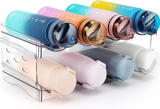 Porte-bouteilles Pour Réfrigérateur Et Armoires, Organisateur De Bouteilles D Eau Avec Design Empilable Optimise L Espace Vertical Dans Le Garde Mange