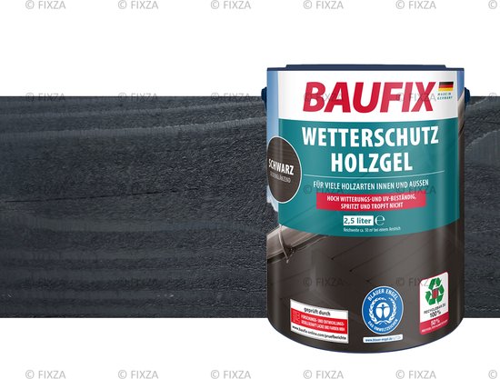 BAUFIX Houtbeschermende zwarte beits 2,5 Liter