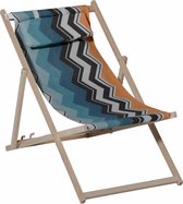 Madison - Houten Strandstoel - Chris Geel - Opvouwbaar - 90x55x87cm - Tuinstoel