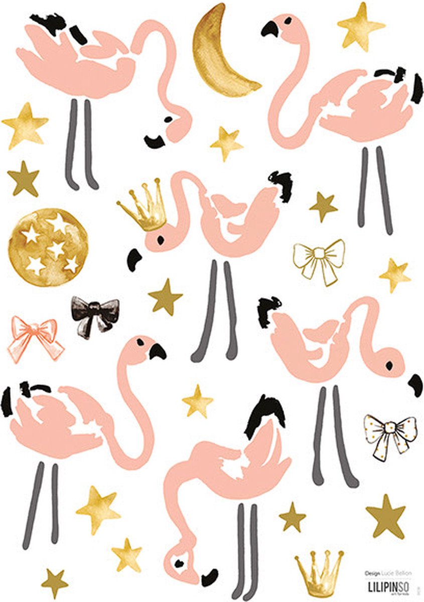 Muurstickers Flamingo mini's roze - Lilipinso