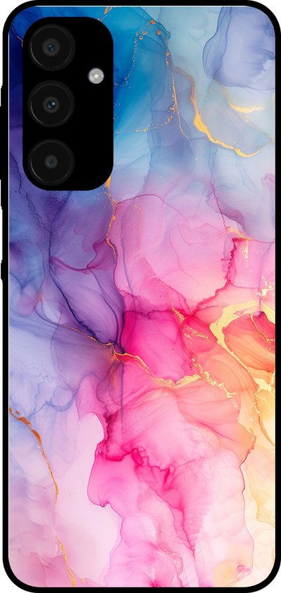 Foto: Smartphonica telefoonhoesje geschikt voor samsung galaxy a25 met marmer opdruk tpu backcover case marble design regenboog back cover geschikt voor samsung galaxy a25