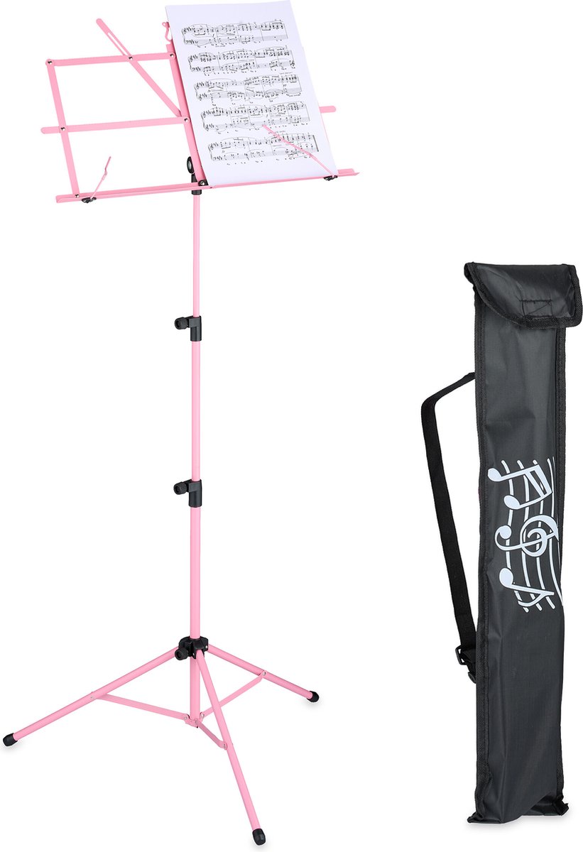 lessenaar bladmuziek - uitschuifbaar - opvouwbaar - 140x53x49 cm - met tas