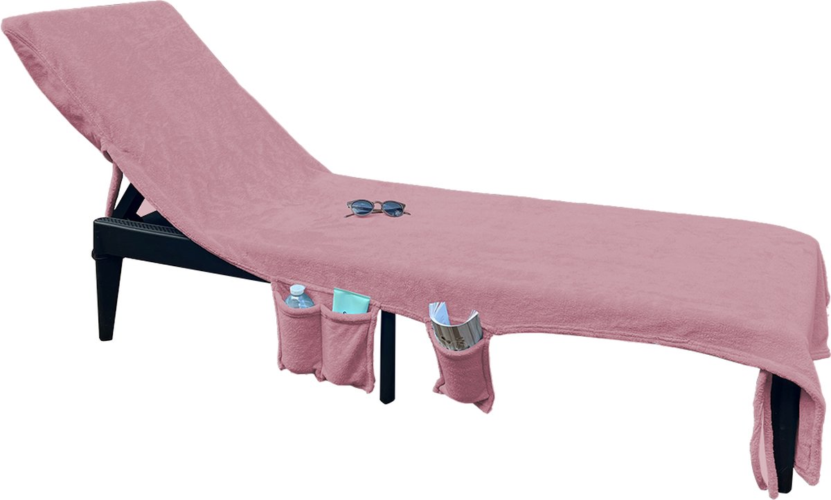LINNICK Strandlaken Stoelhoes Microvezel 75x215cm - Sneldrogend Badlaken - Lichtgewicht Reishanddoek - 3 in 1 Strandhanddoek Stoelhoes Draagtas - rosé - Strandstoelhoes - Strandtas