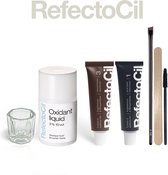 RefectoCil Volledige Kit - 2 stuks (nr. 1 Zwart & nr. 3 Natuurbruin) + 100ml Oxidant + Dap en Dish + Wenkbrauwborstel & Penseel