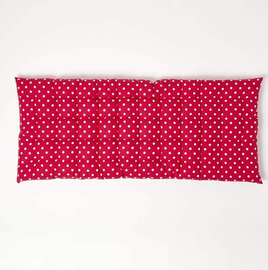 Homescapes Coussin pour banc de jardin 2 places, Pois rouge