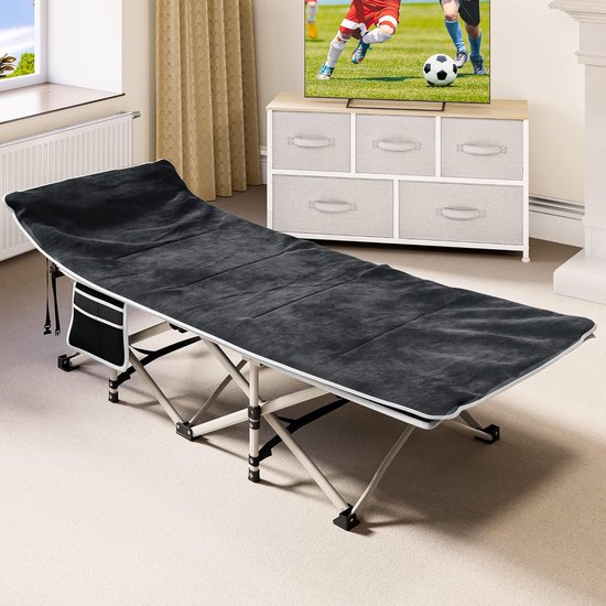 YITAHOME Opvouwbare campingbedden voor volwassenen, robuust stevig campingbed 260 kg draagvermogen, sterke, dikkere buizen, slaapbedje met draagtas voor reizen/kantoor/buiten, blauw