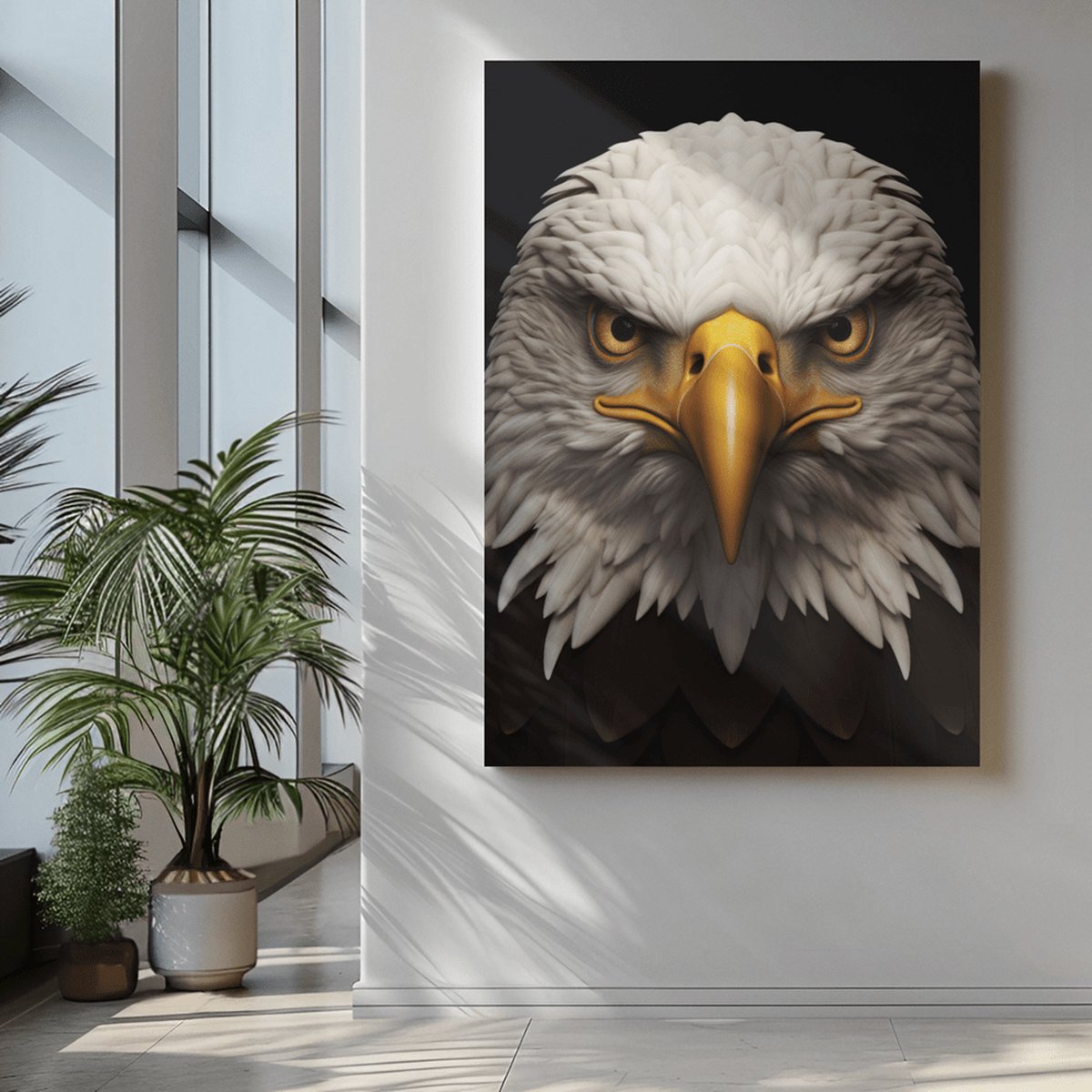 Trendex Global Canvas Schilderij - Roofvogel - Adelaar - 90x60x2 cm Zwart