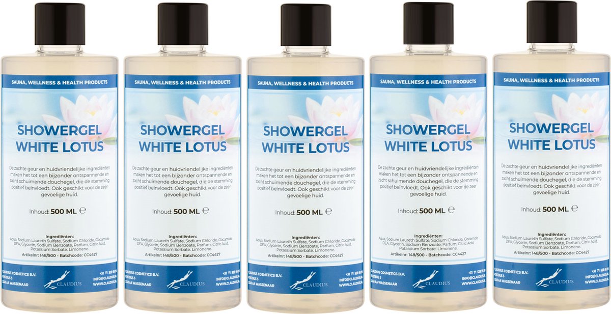 Goedkoopste Douchegel White Lotus 500 ml - set van 5 stuks - Showergel