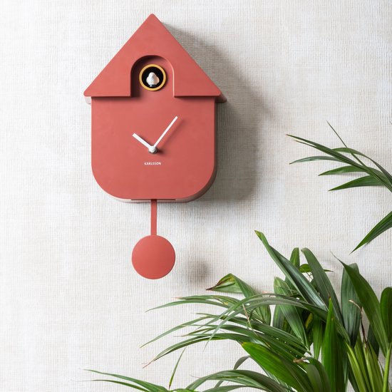 Produktbild von DL] Wall Clock Modern Cuckoo ABS Soft Pink