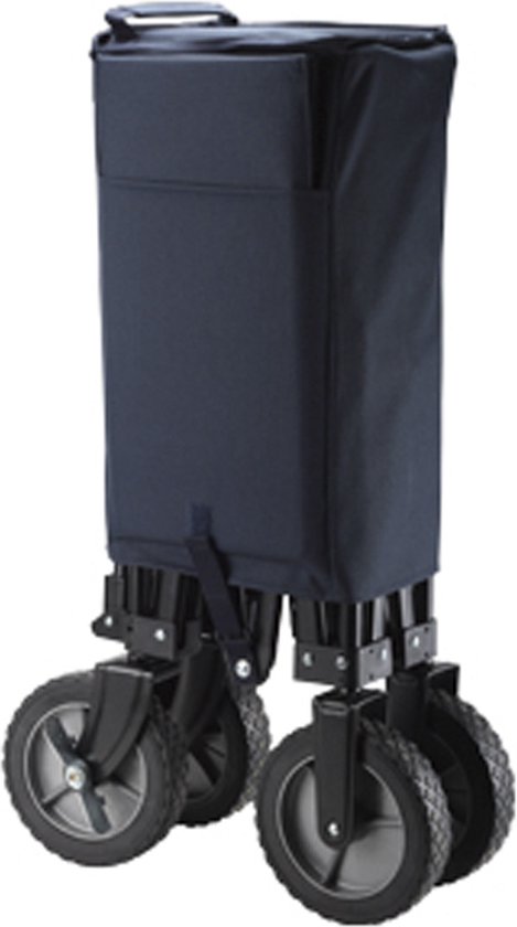 Campart Bolderkar HC-0910 - Opvouwbaar - Bolderwagen met stevig harmonicaframe - Inclusief opbergtas en bodemplaat - Draagvermogen 70 kilo - Blauw