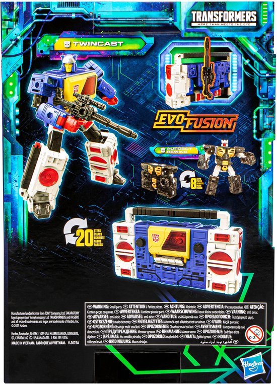 Transformers Generations Legacy Evolution Voyager Class figurine articulée Twincast et Autobot Rewind 18 cm