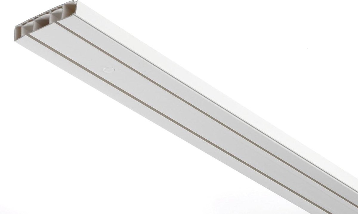 Gordijnrailset compleet met dubbele rail - incl. montagemateriaal - 3x 120 cm wit gordijn runners