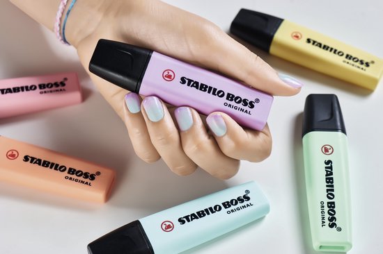 STABILO BOSS ORIGINAL Pastel - Markeerstift - Markeren Met Pastelkleuren - Etui Met 6 Kleuren