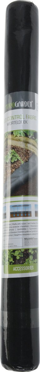Pro Garden Gronddoek/worteldoek - anti onkruid - tuin - 150 x 700 cm - zwart - moestuin artikelen