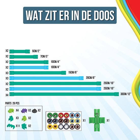 Spaghetteez - Ele-Flex - Flexibele Bouwstaafjes - Speelgoed 5,6,7,8 Jaar Jongens en Meisjes- Constructie Speelgoed- Montessori Speelgoed- Educatief Speelgoed