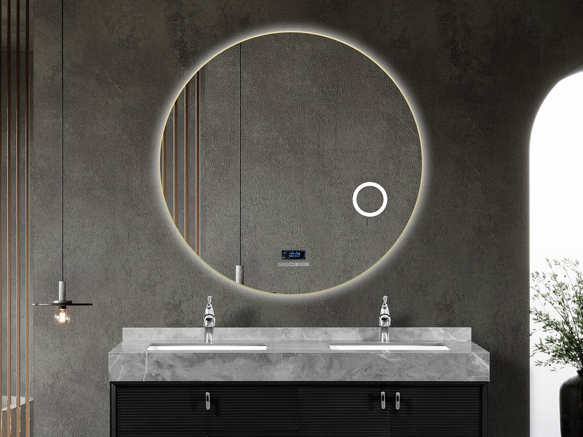 Mawialux LED Badkamerspiegel - Bluetooth - Livia - 120cm - goud