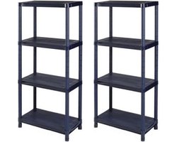stellingkast - Kunststof opbergrek - Set van 2 - Eenvoudige montage 60x30x138
