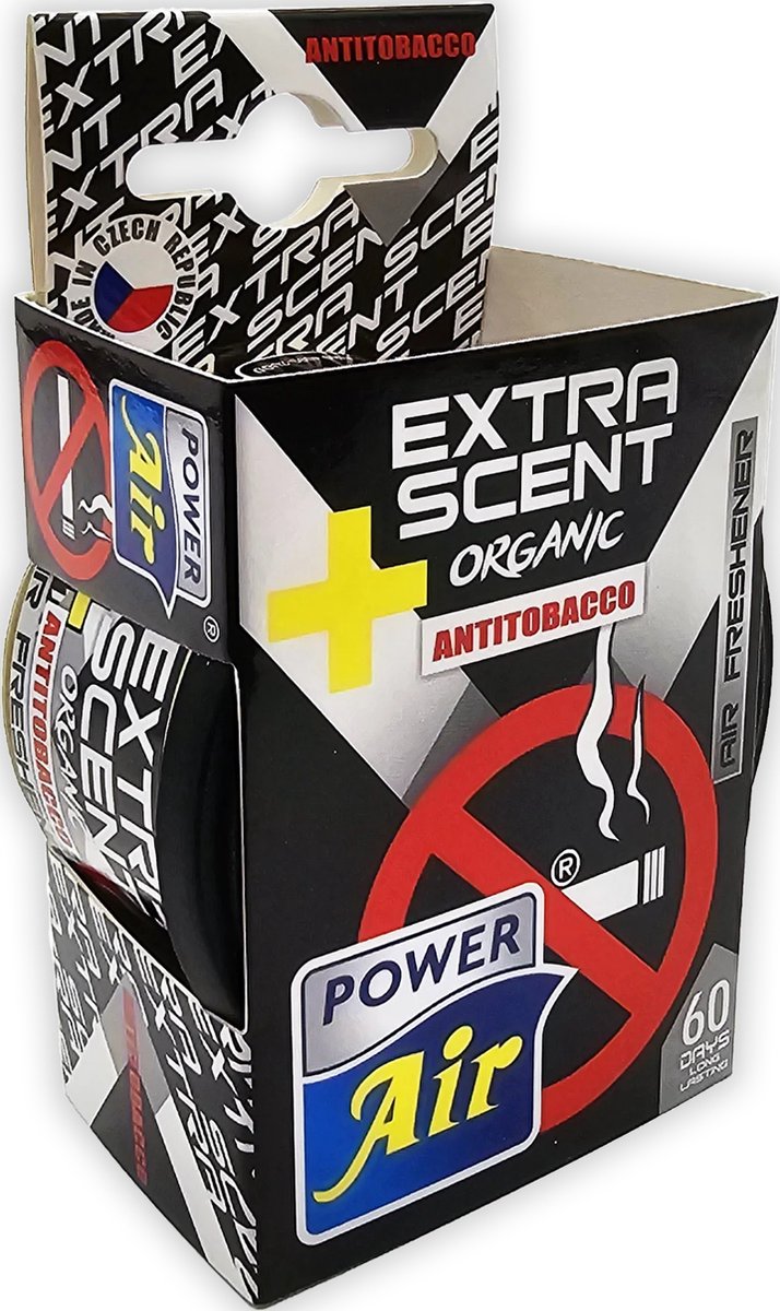 Power Air Extra Scent Organic - Luchtverfrisser Auto - Autoparfum Geur - Geurverfrisser Anti Tobacco