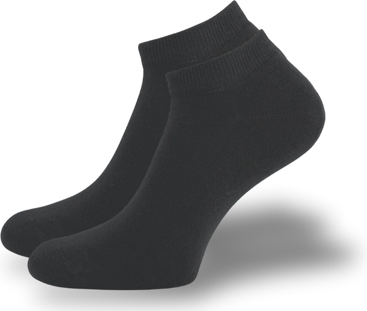 SQOTTON® Badstof Sneakersokken - Naadloos - Zwart - Maat 39-42