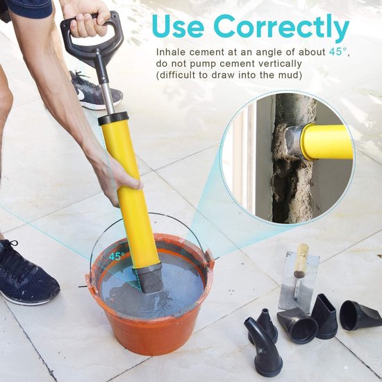 700 W elektrische mortelpomp, mortelspuit, voegenpistool voor mortel, elektrische mortelpomp met 2 sproeiers