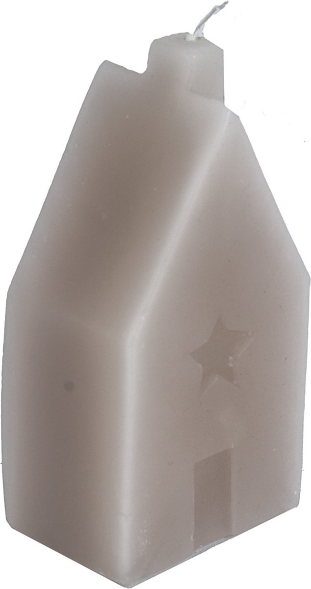 HomeBound by KY | Kaars huis beige | 6,2x3,9x11,5cm | figuurkaars huis