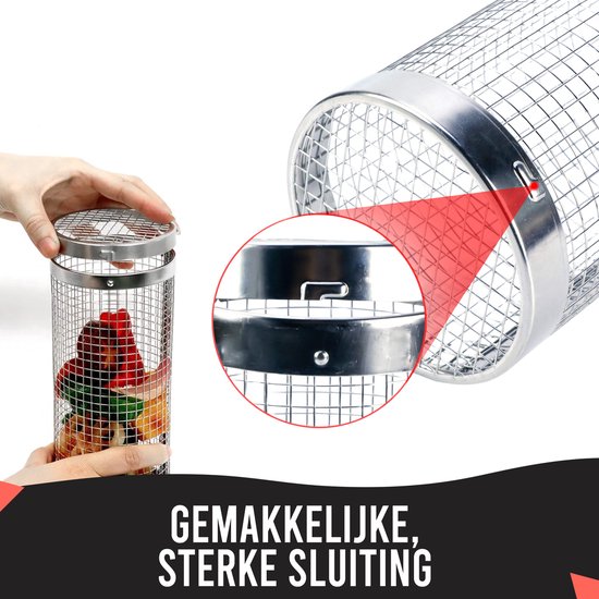 Grelesto Grillmand BBQ Set van 2 - BBQ Accesoires - Barbecue Gereedschap - 20+19 CM - Vaderdag Cadeau