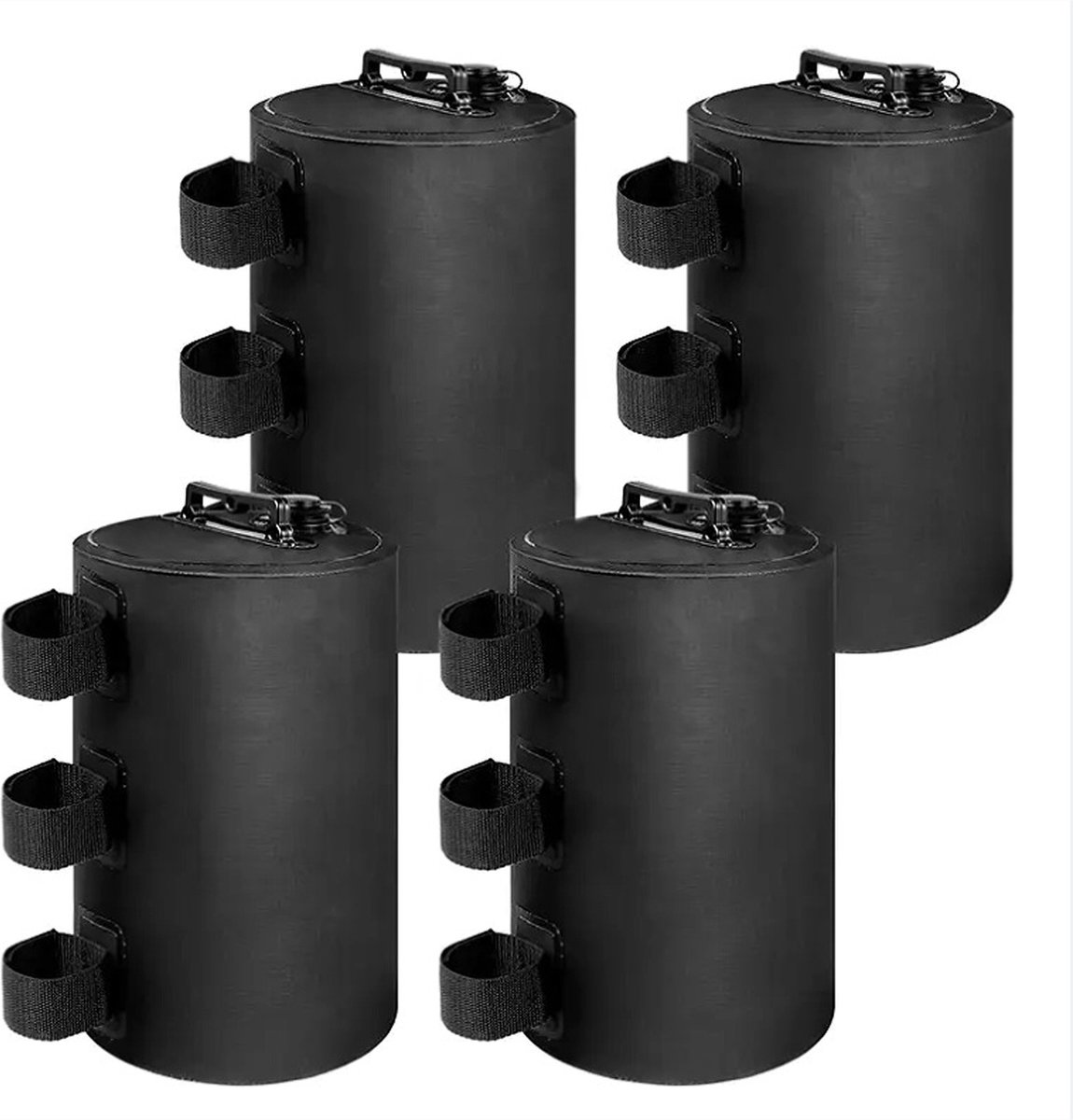 4x Gewichtzak - 10 Liter - Partytent Steun - Waterzak - Verzwaringsvoet - Zwart