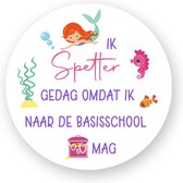 25x Traktatie stickers Afscheid Kleuterschool- begin Basisschool - Sticker | Ik spetter gedag - Sluitsticker | Kinder Traktatie - Traktatiestickers Pimp Studio